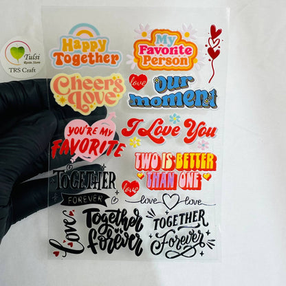 A6 UV DTF Sticker - Love Caption (A)