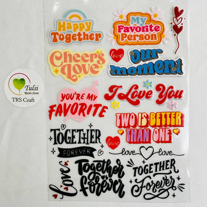 A6 UV DTF Sticker - Love Caption (A)