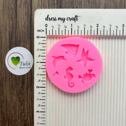 Pink Sea Mammal Mould - 5 Cavity