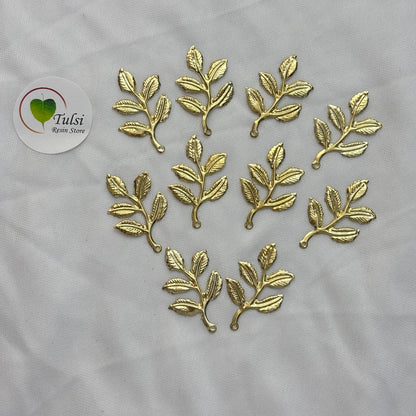 Metal Leaf Charm (O) (10pc) Tulsi Resin Store