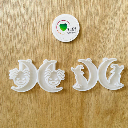 6 Pcs Crescent Earring / Keychain Mould