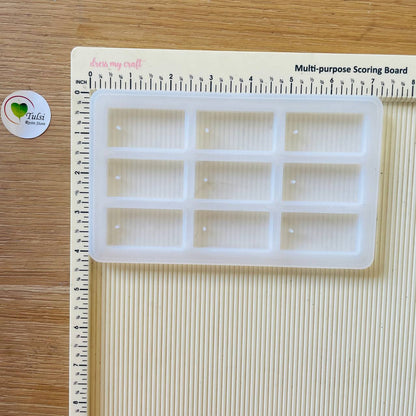 9 Cavity Rectangle Keychain Mould Tulsi Resin Store