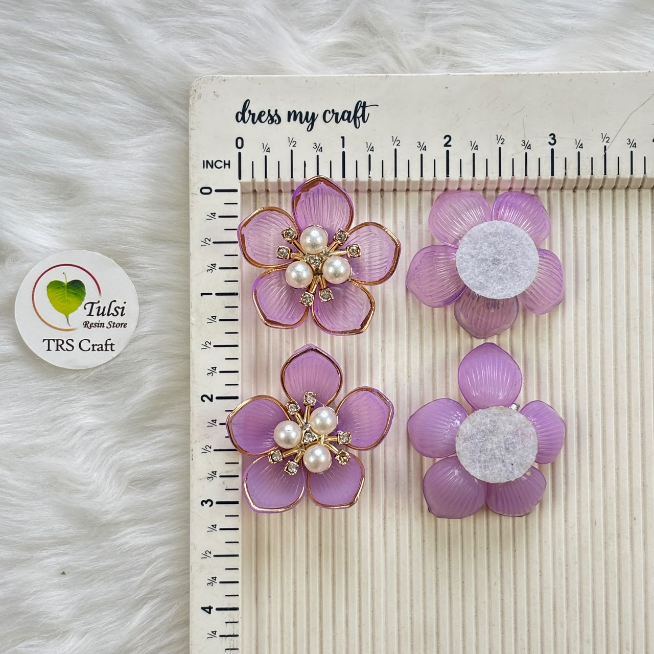 Colourful Plastic Flower (M) Purple Tulsi Resin Store