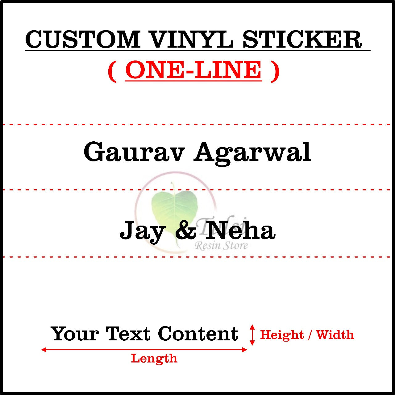 Custom Vinyl Sticker One Line - Gold | Tulsi Resin