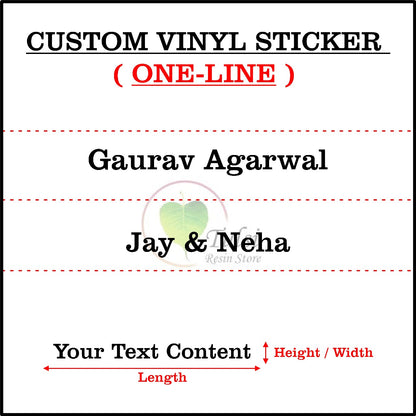 Custom Vinyl Sticker One Line - Gold | Tulsi Resin