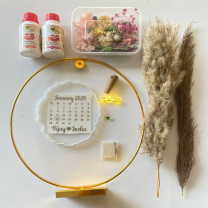 DIY Hanging Hoop Calender Frame Kit Tulsi Resin Store