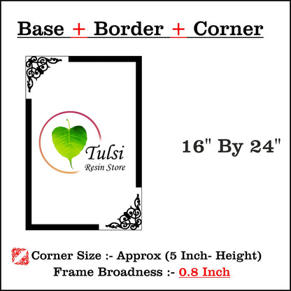Custom MDF Base With Gold Acrylic Border (B) 16" by 24" Tulsi Resin Store