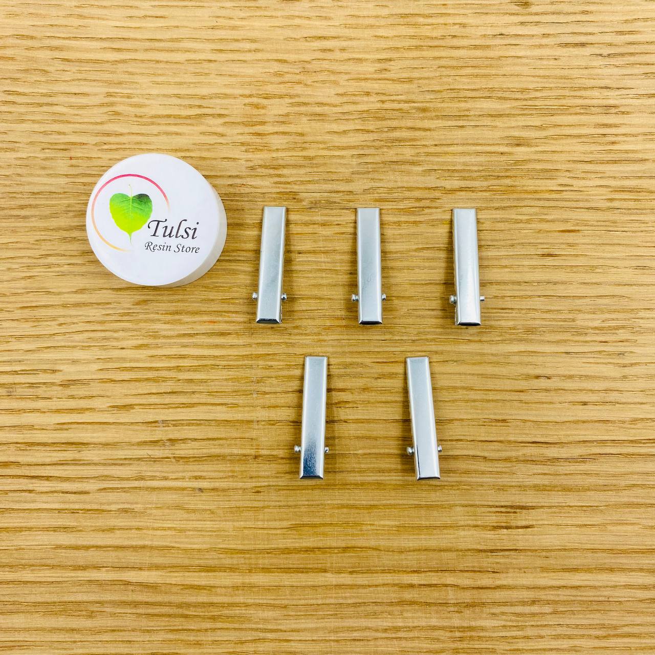 Small Alligator Hair Clip - 1.25" (5 Pcs) - Silver - Tulsi Resin Store