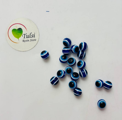 Evil Eye beads (B) (2pc) - Round tulsiresin