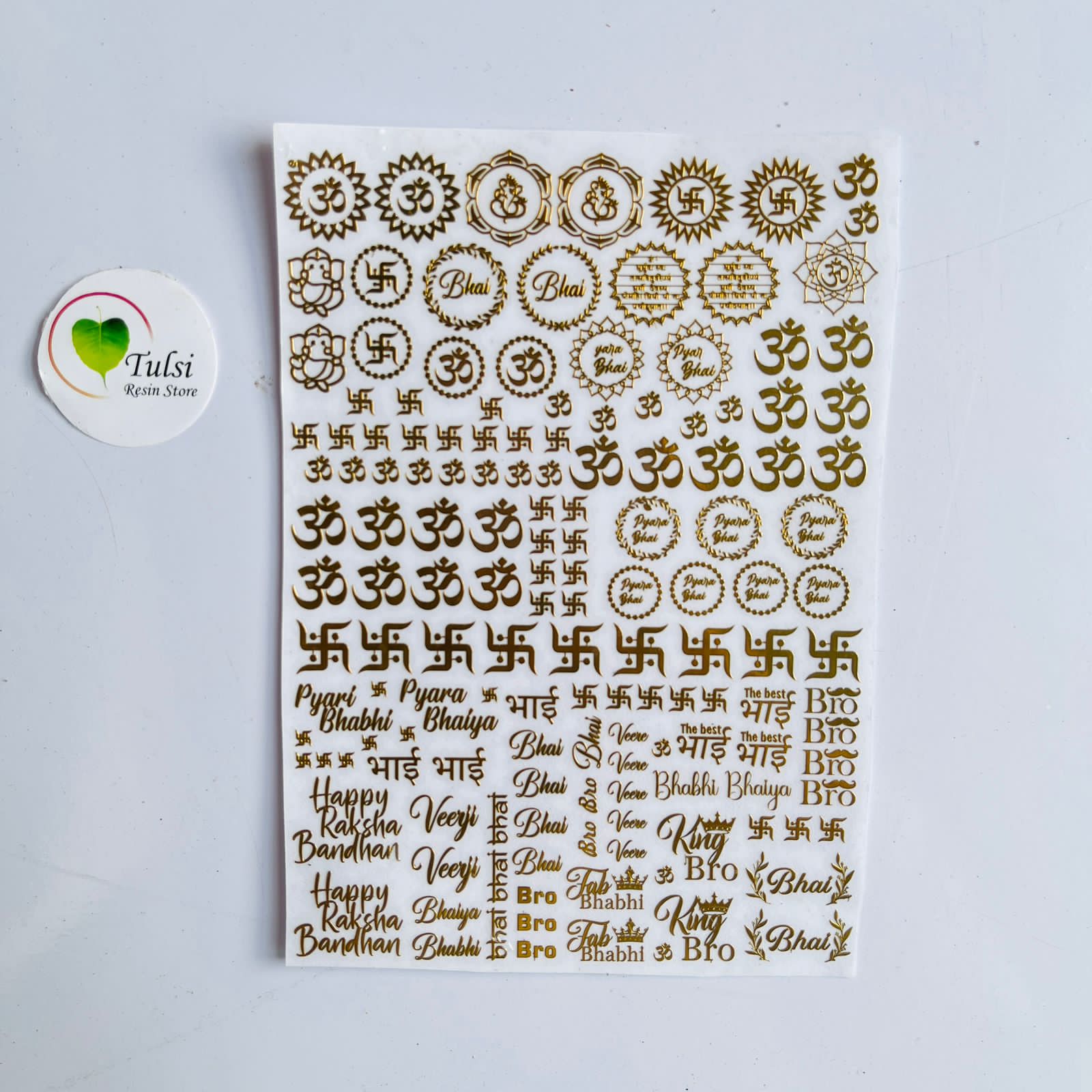 Metal Sticker - A6 Mix Rakhi (B) Tulsi Resin Store