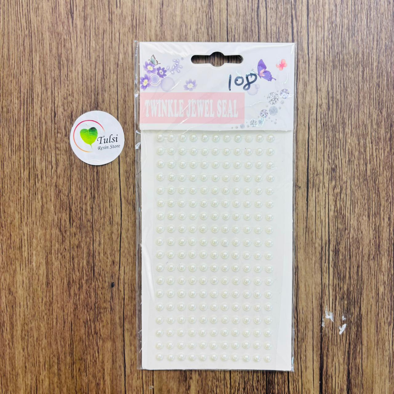 White Pearl Sticker (B) - - Tulsi Resin Store