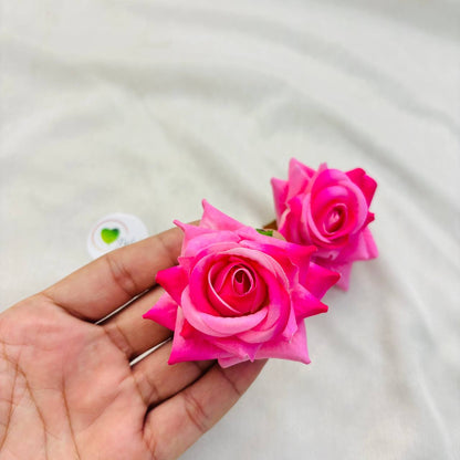 Shaded Rose Artificial Flower (2 Pcs) - Mid Pink - Tulsi Resin Store