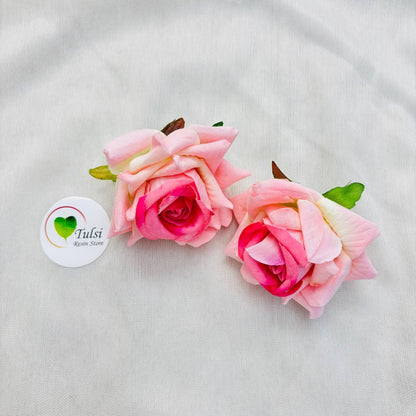 Shaded Rose Artificial Flower (2 Pcs) - - Tulsi Resin Store