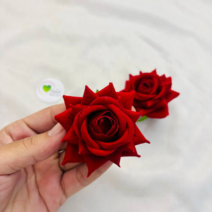 Rose Artificial Flower (2 Pcs) - Maroon - Tulsi Resin Store