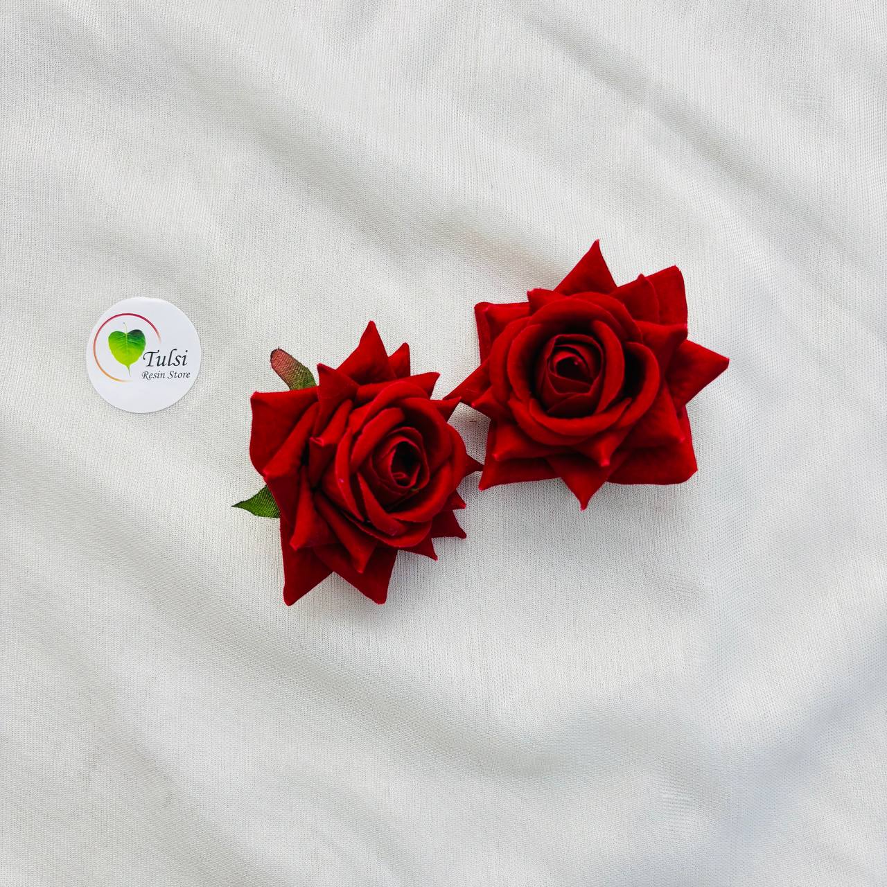 Rose Artificial Flower (2 Pcs) - - Tulsi Resin Store