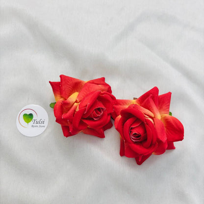 Shaded Rose Artificial Flower (2 Pcs) - - Tulsi Resin Store