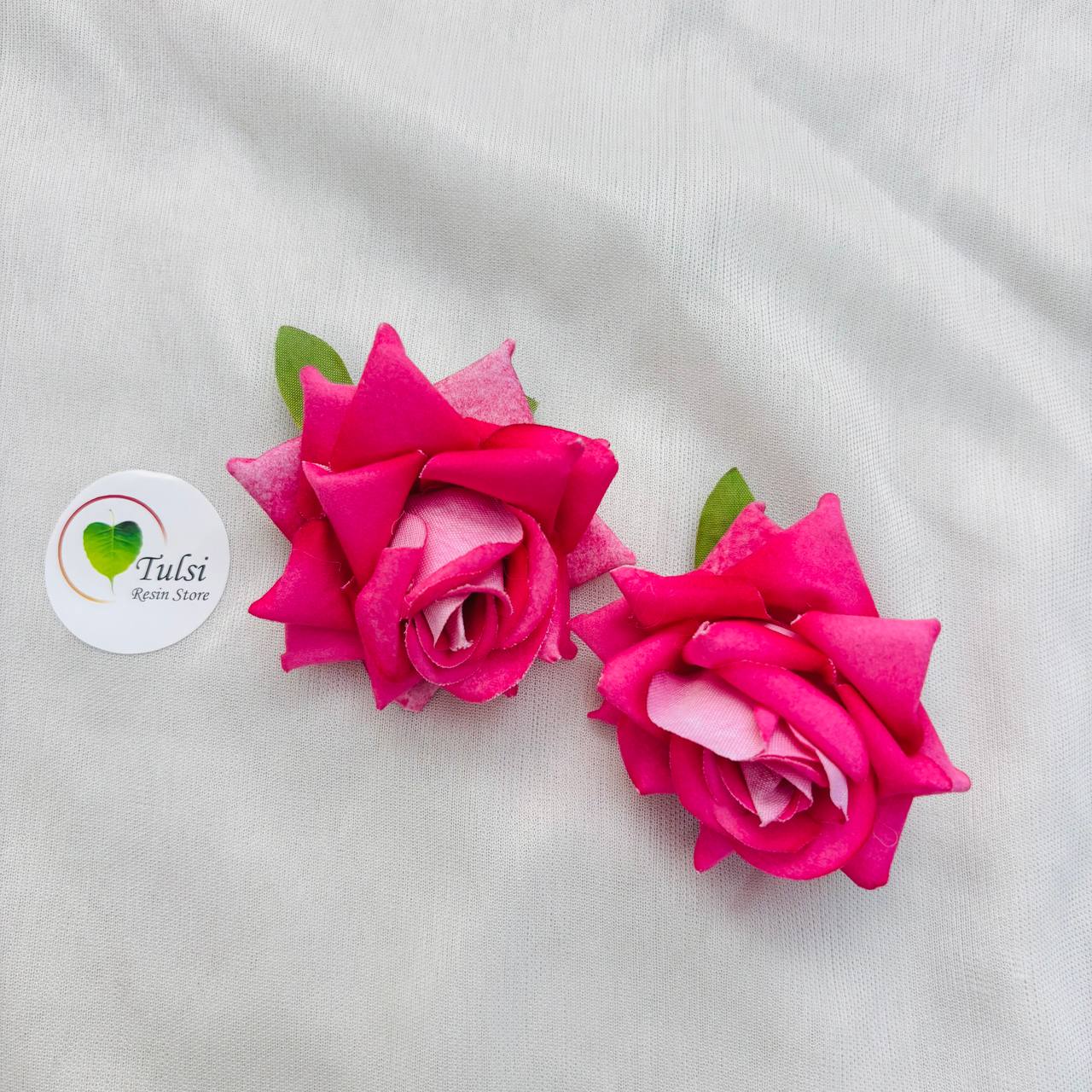 Shaded Rose Artificial Flower (2 Pcs) - - Tulsi Resin Store