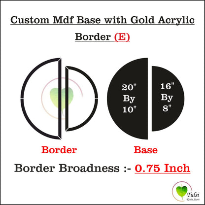 Custom MDF Base With Gold Acrylic Border (E)