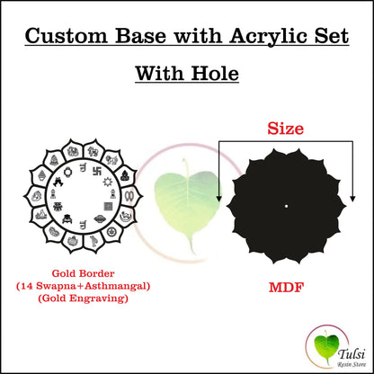 Custom Base with Acrylic Set (A) - Jain Combo With Hole Tulsi Resin Store