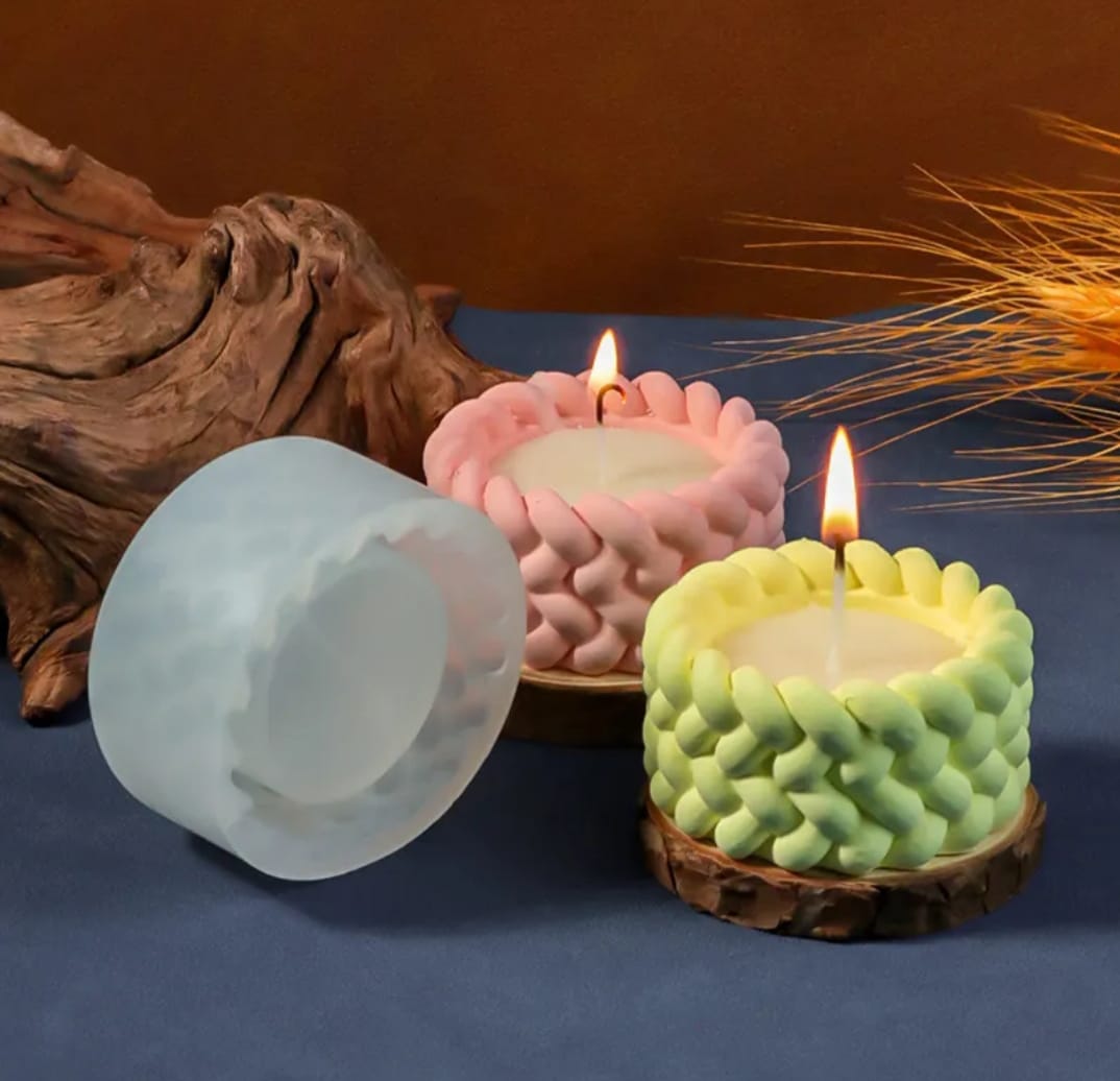 Twisted Round Candle Holder Mould