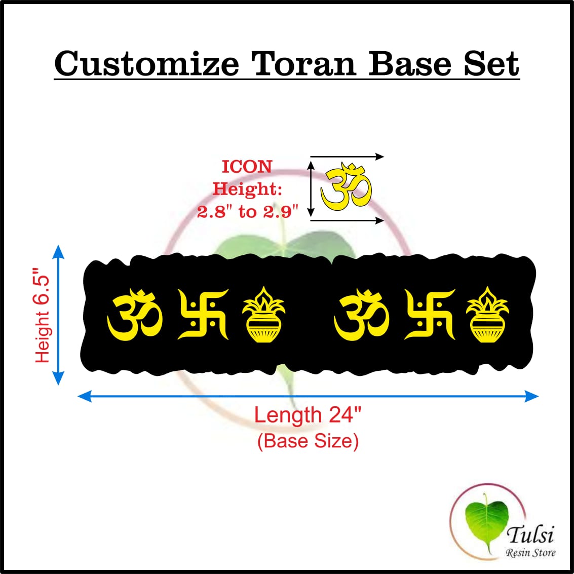 Custom MDF Toran Base With Acrylic Cutouts 24 Inch Tulsi Resin Store
