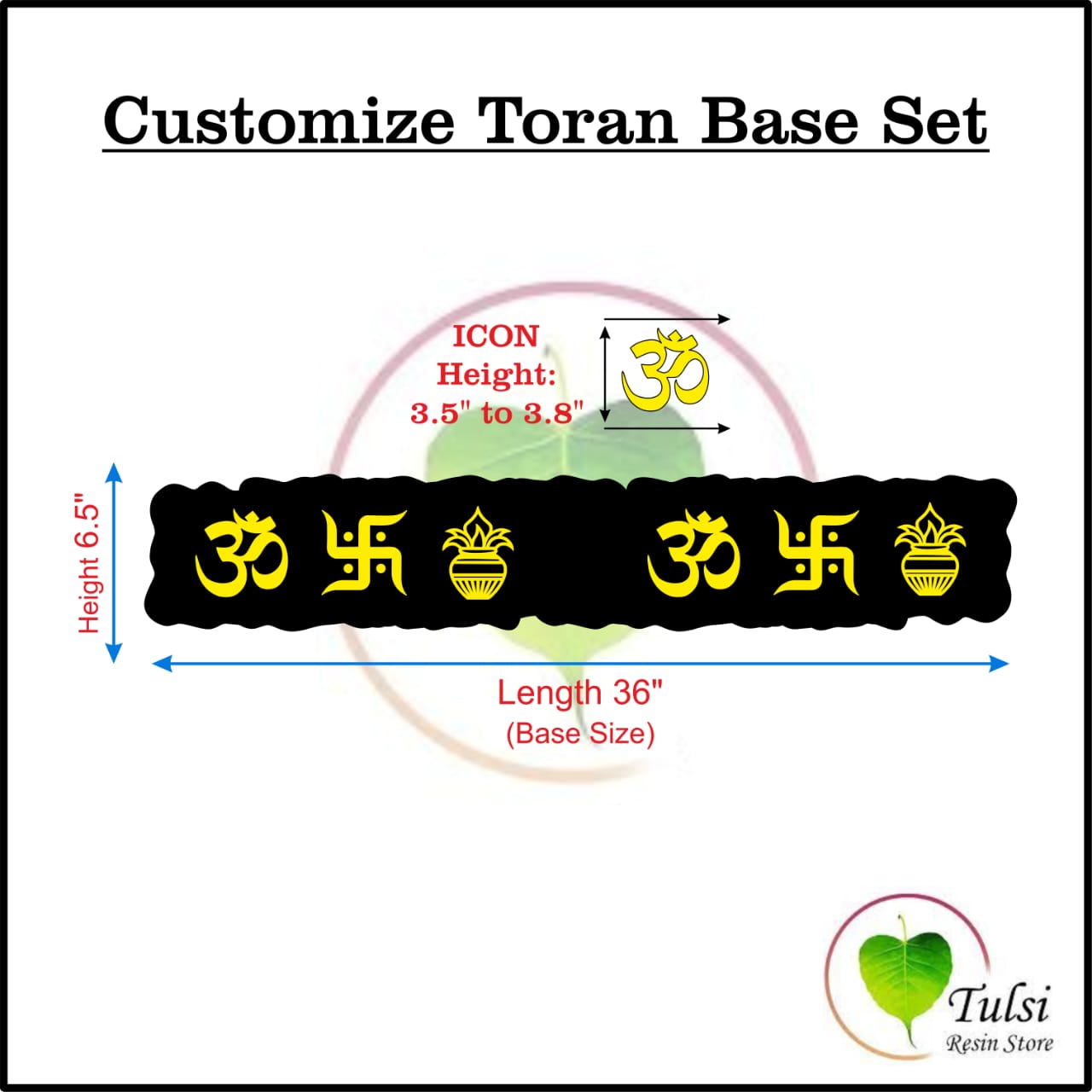 Custom MDF Toran Base With Acrylic Cutouts 36 Inch Tulsi Resin Store