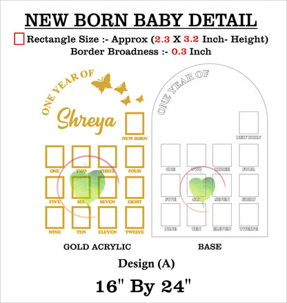 Custom Acrylic - One Year Baby Frame