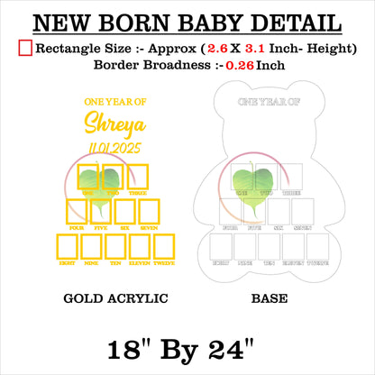 Custom Acrylic - One Year Baby Frame