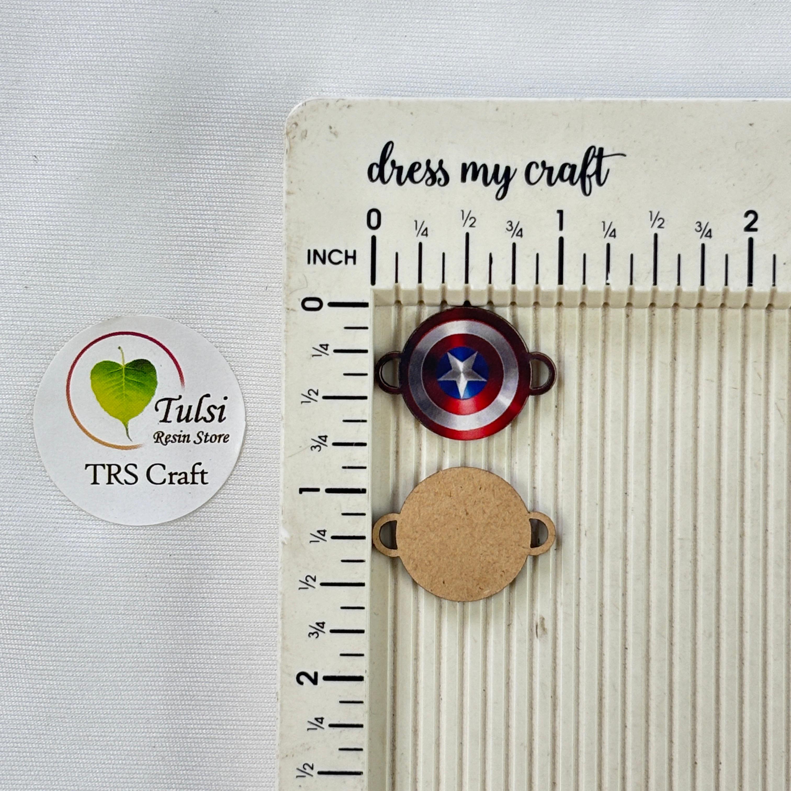 MDF Printed Rakhi Charm (F) - Captain America Tulsi Resin Store