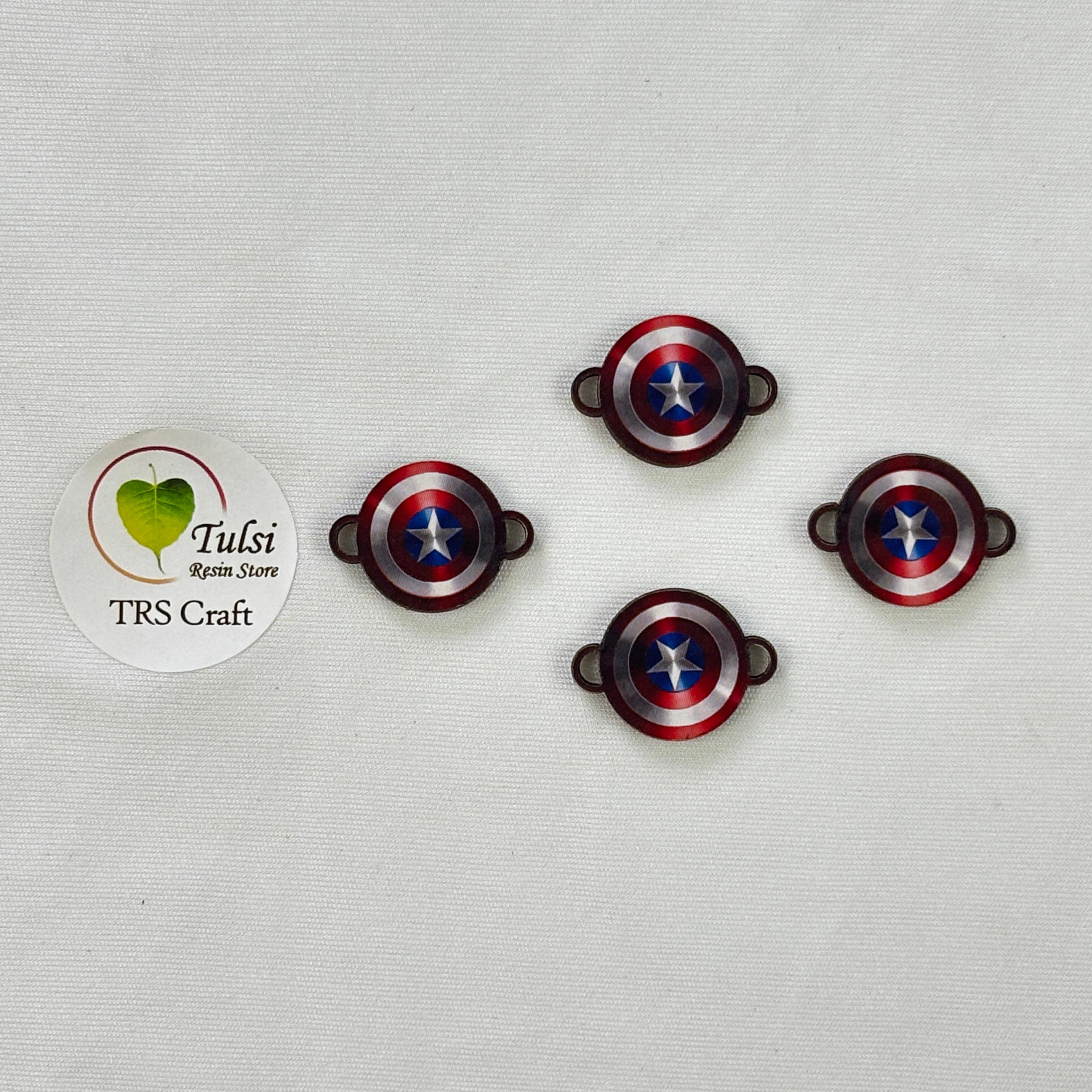 MDF Printed Rakhi Charm (F) - Captain America Tulsi Resin Store