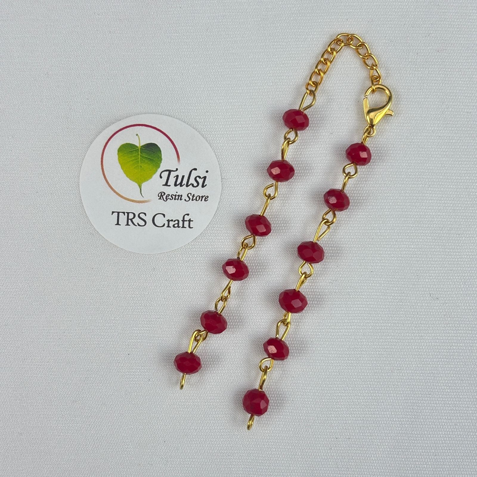 Bracelet Chain - Moti (H) Maroon Tulsi Resin Store