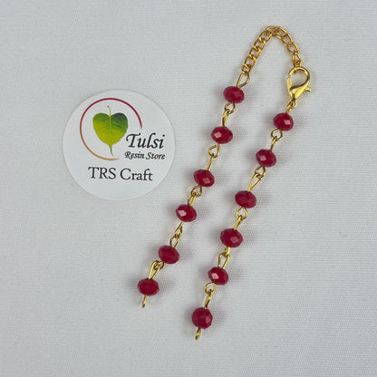 Bracelet Chain - Moti (H) Maroon Tulsi Resin Store