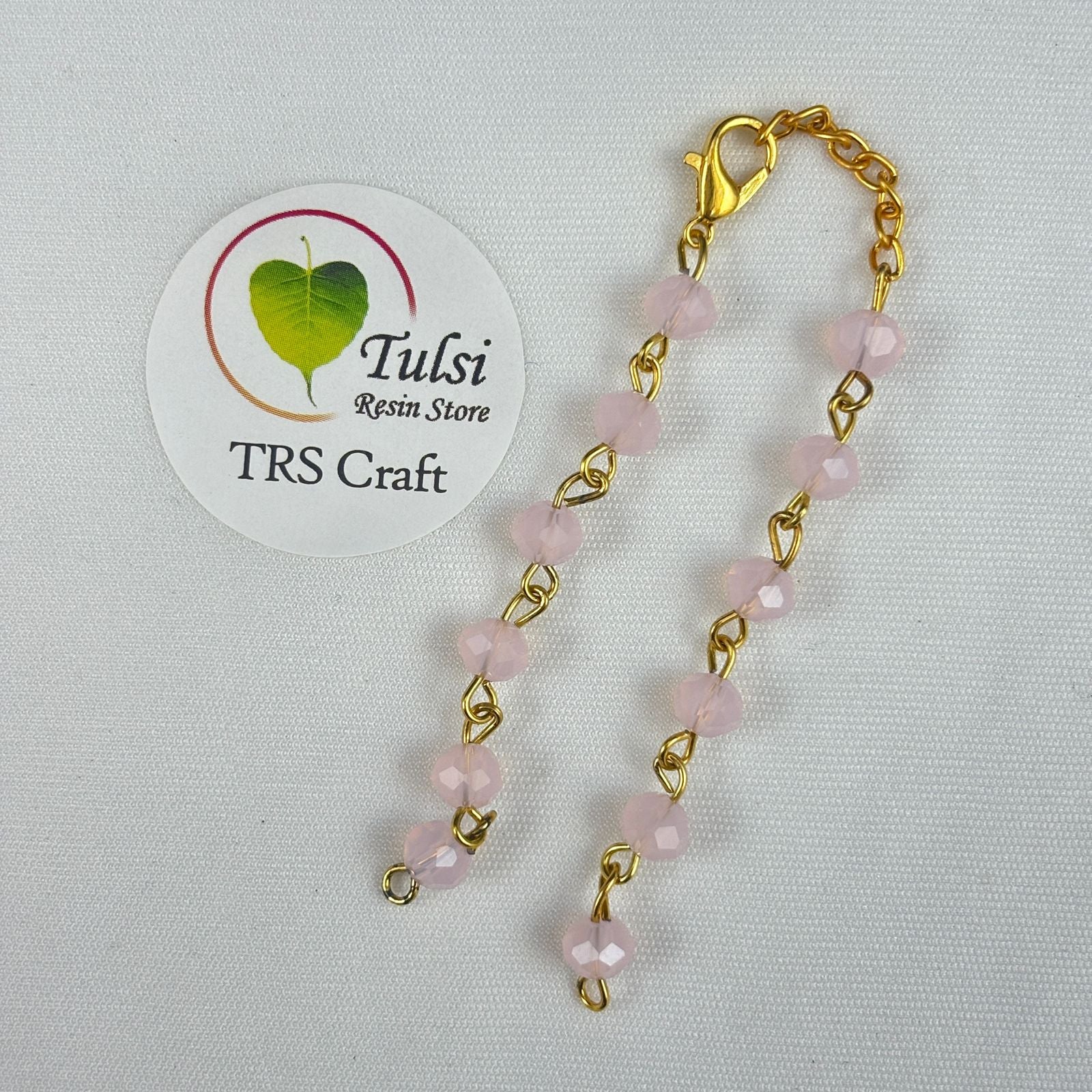 Bracelet Chain - Moti (H) Baby Pink Tulsi Resin Store