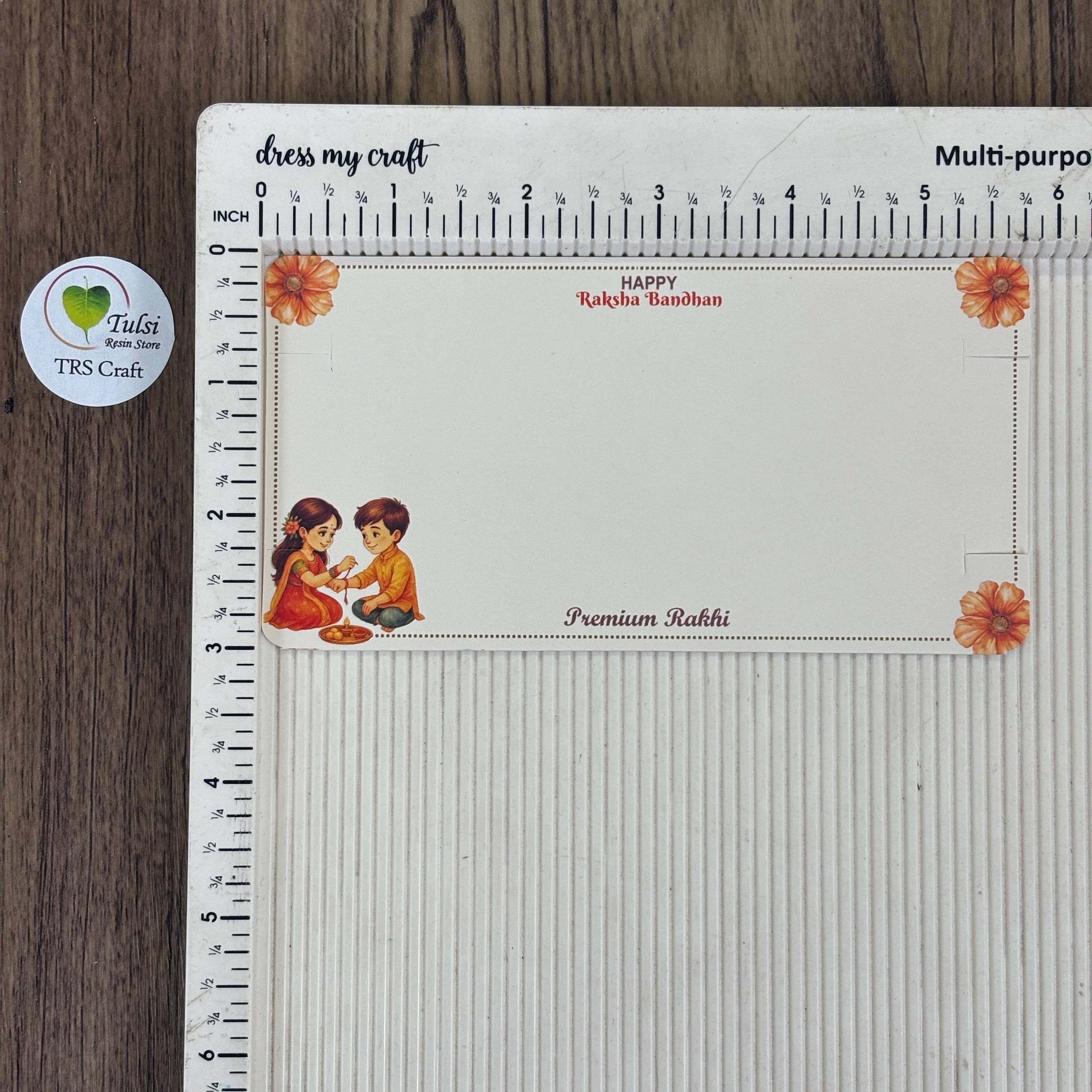Rakhi Card With Transparent Bags (H) - Couple Tulsi Resin Store