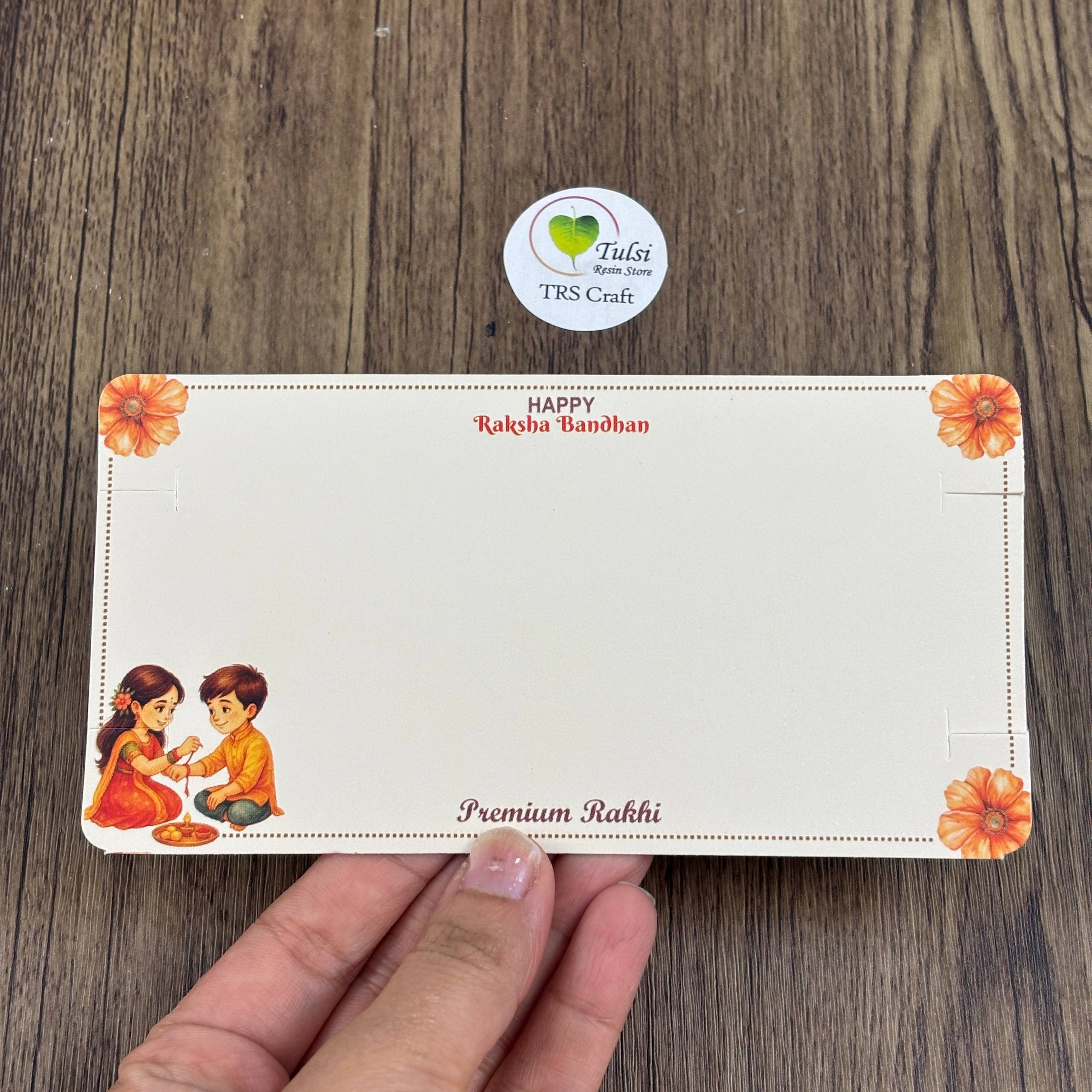 Rakhi Card With Transparent Bags (H) - Couple Tulsi Resin Store