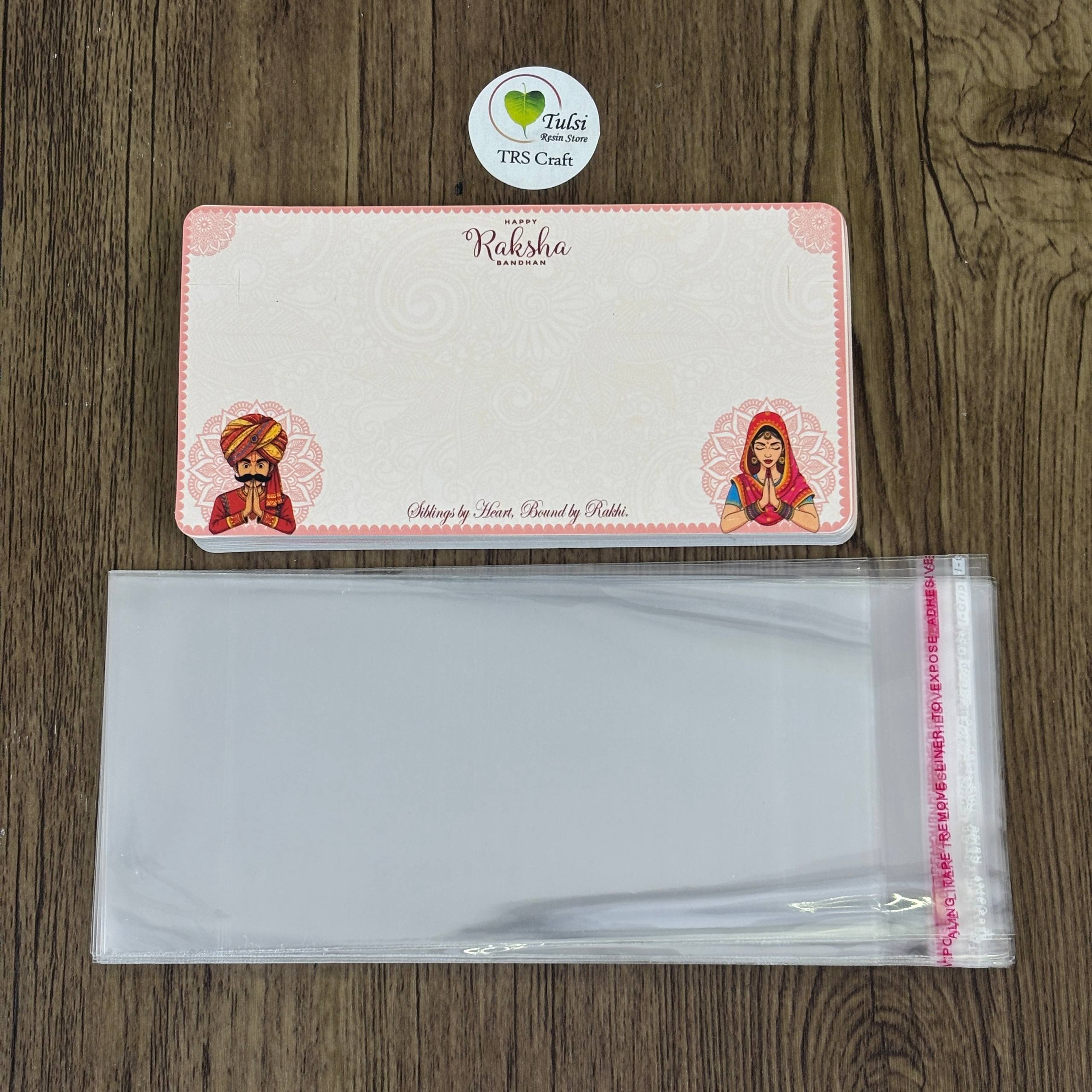 Rakhi Card With Transparent Bags (D) - Couple Tulsi Resin Store