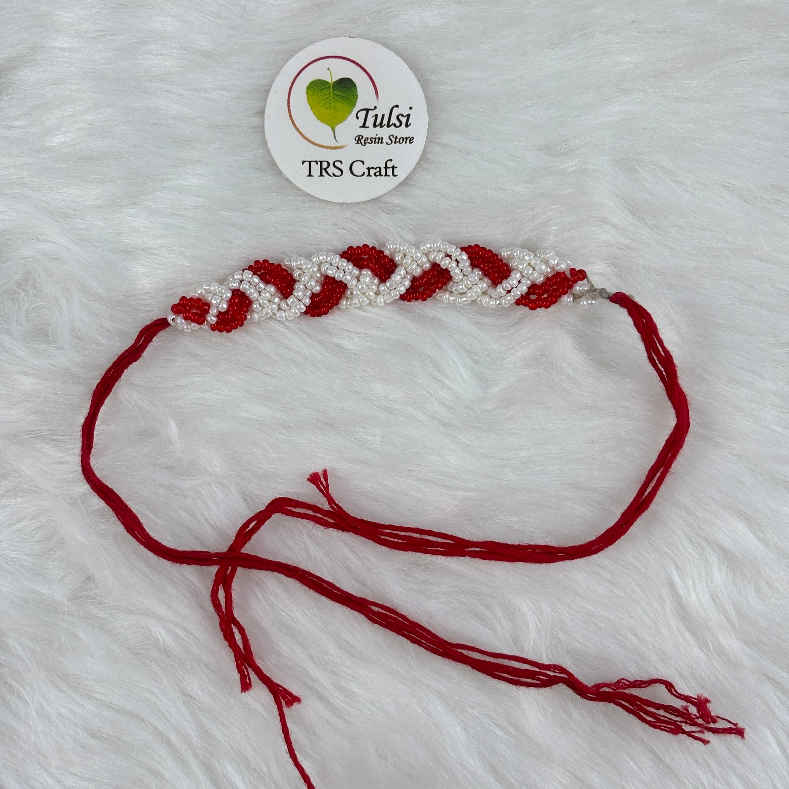 Bracelet Rakhi Thread (B) Red Tulsi Resin Store