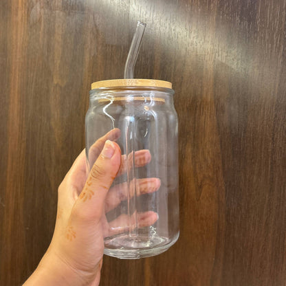 Glass Tumbler with Straw Tulsi Resin Store