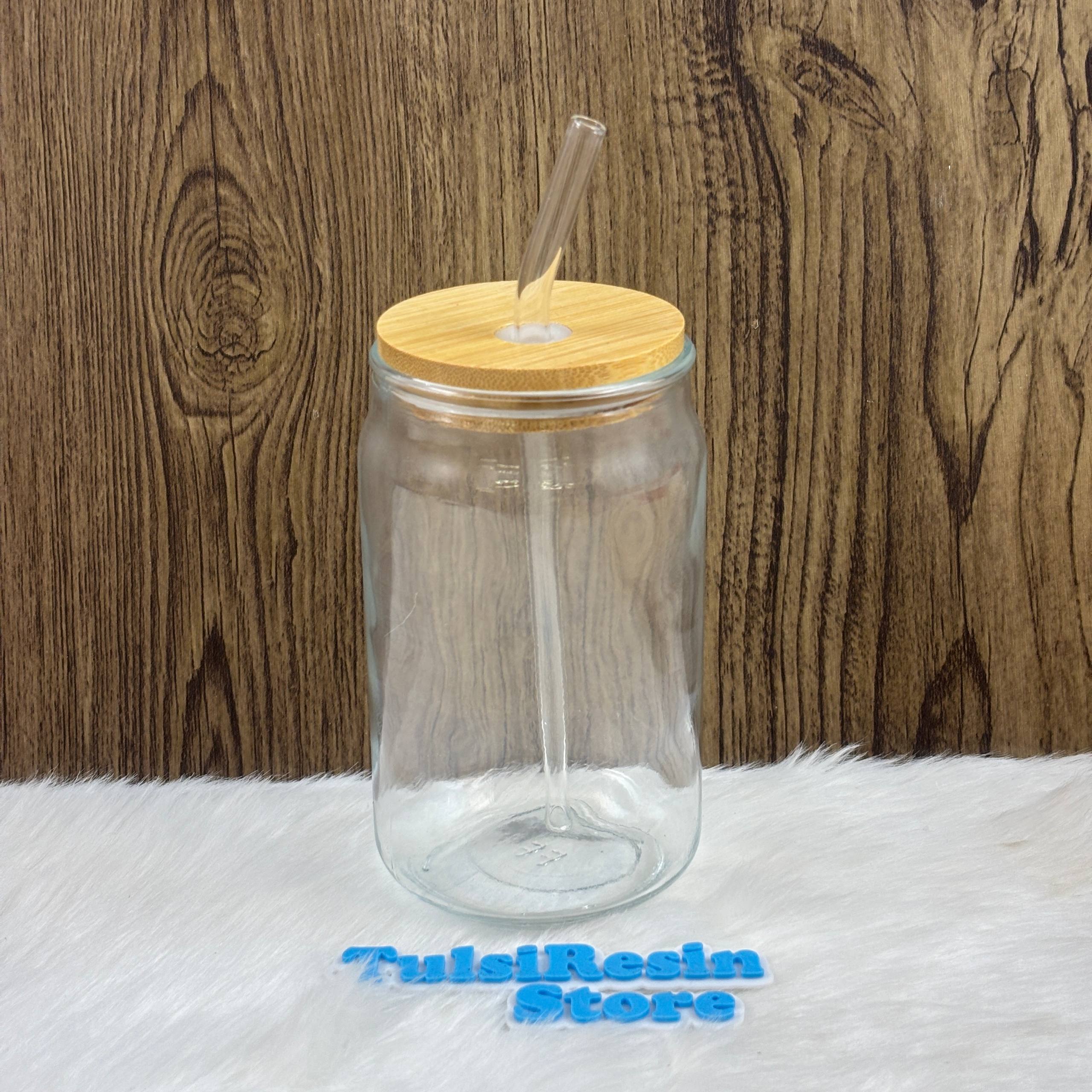 Glass Tumbler with Straw Tulsi Resin Store