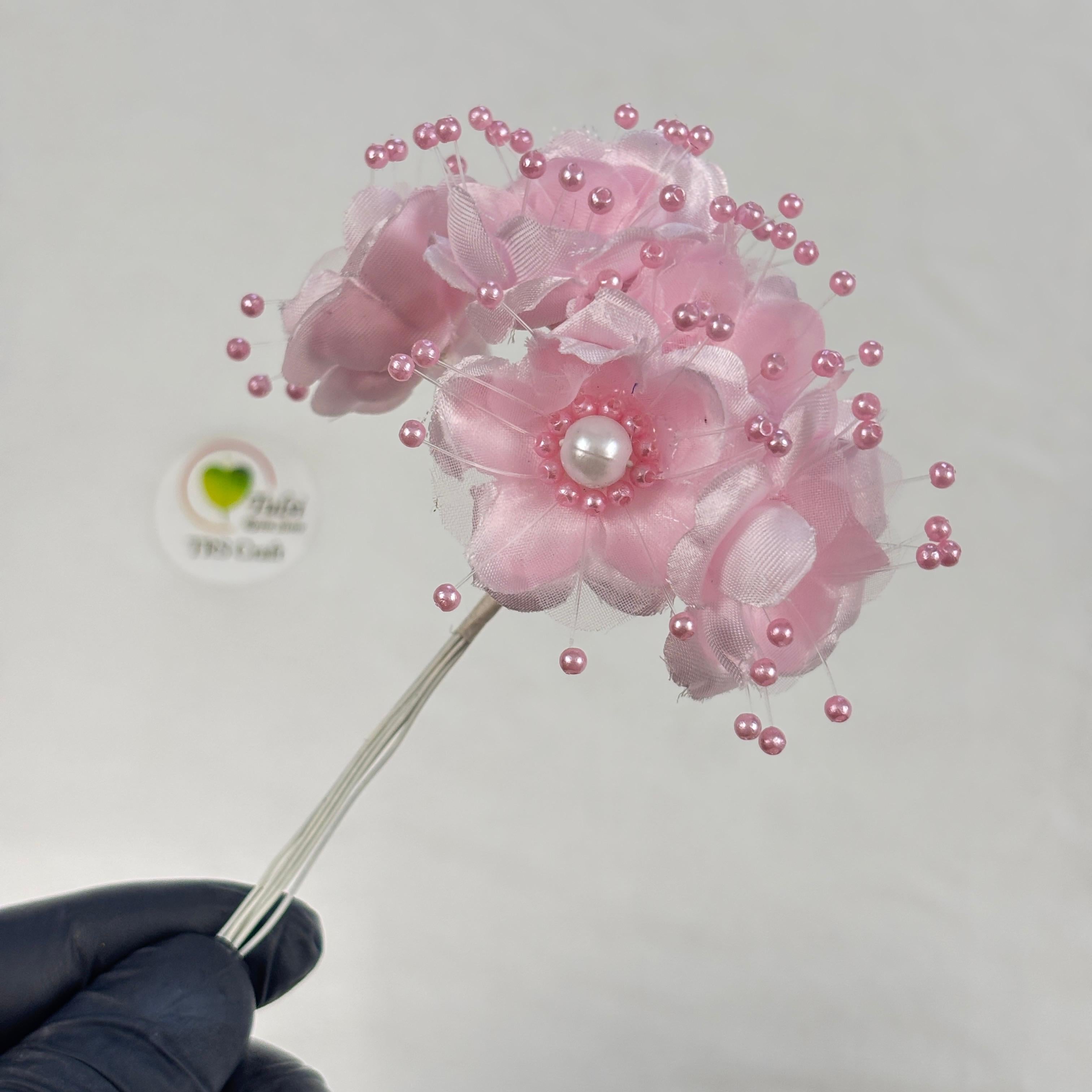 Bunch Artificial Flowers (C) Baby Pink Tulsi Resin Store