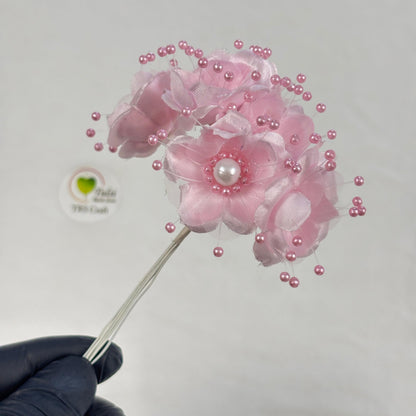 Bunch Artificial Flowers (C) Baby Pink Tulsi Resin Store