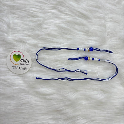 Bracelet Rakhi Thread (F) (2Pair) Dark Blue Tulsi Resin Store