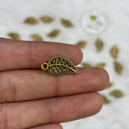 Metal Leaf Charm (I) Tulsi Resin Store