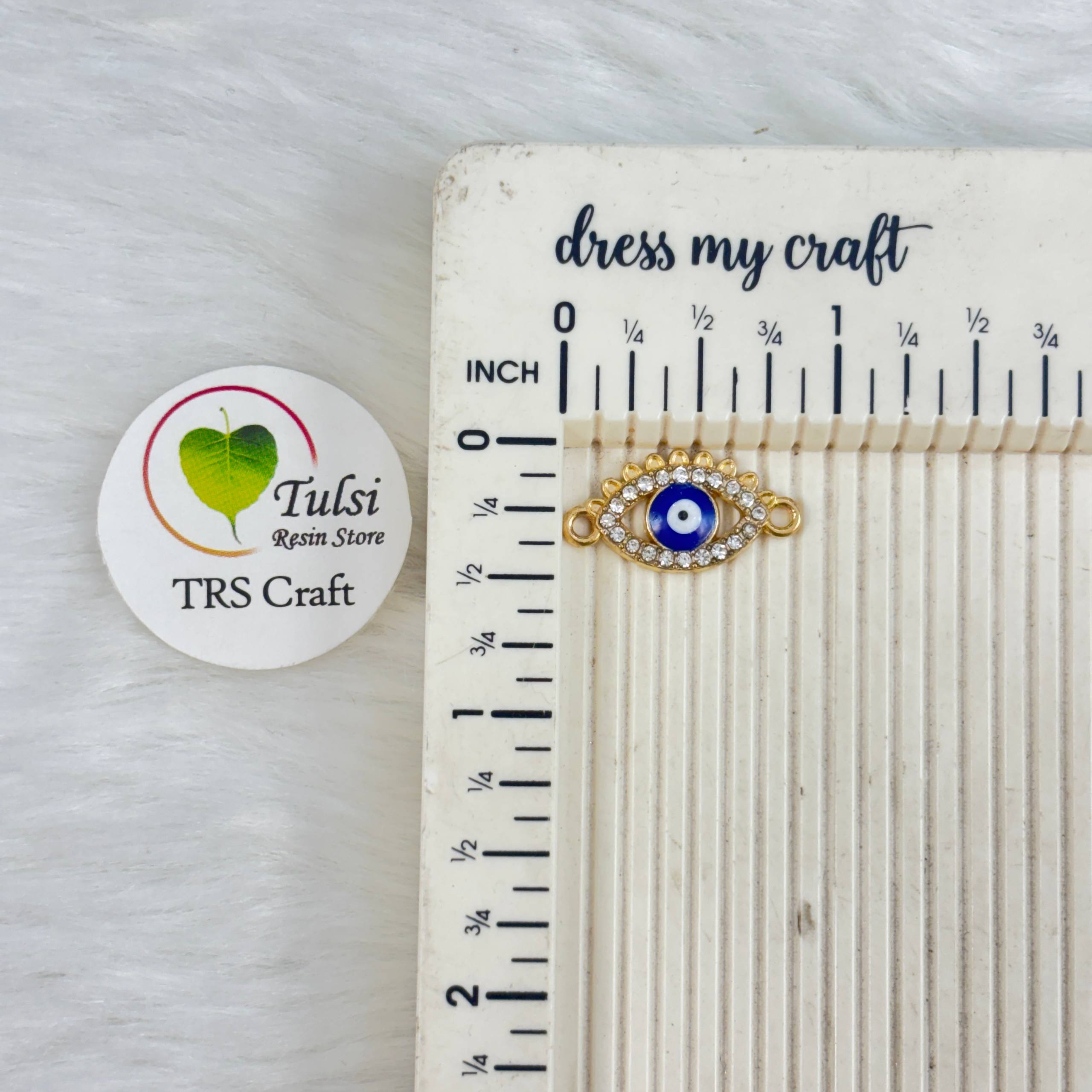Diamond Evil Eye Two Hook Charm (E) Tulsi Resin Store