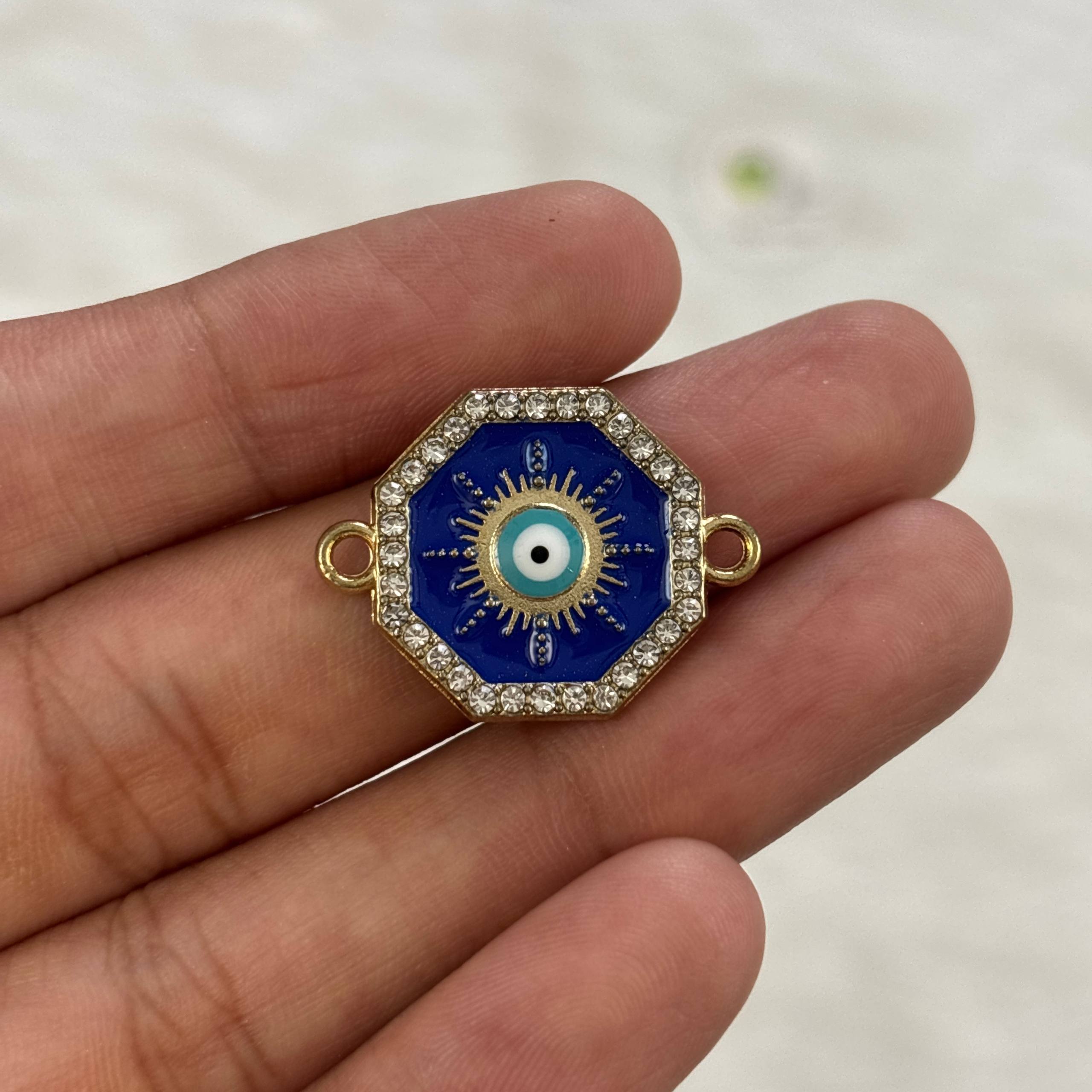 Diamond Evil Eye Two Hook Charm (M) Tulsi Resin Store