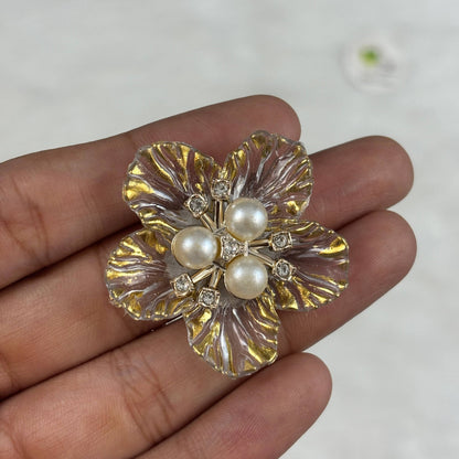 Colourful Plastic Flower (A) Transparent Gold Tulsi Resin Store