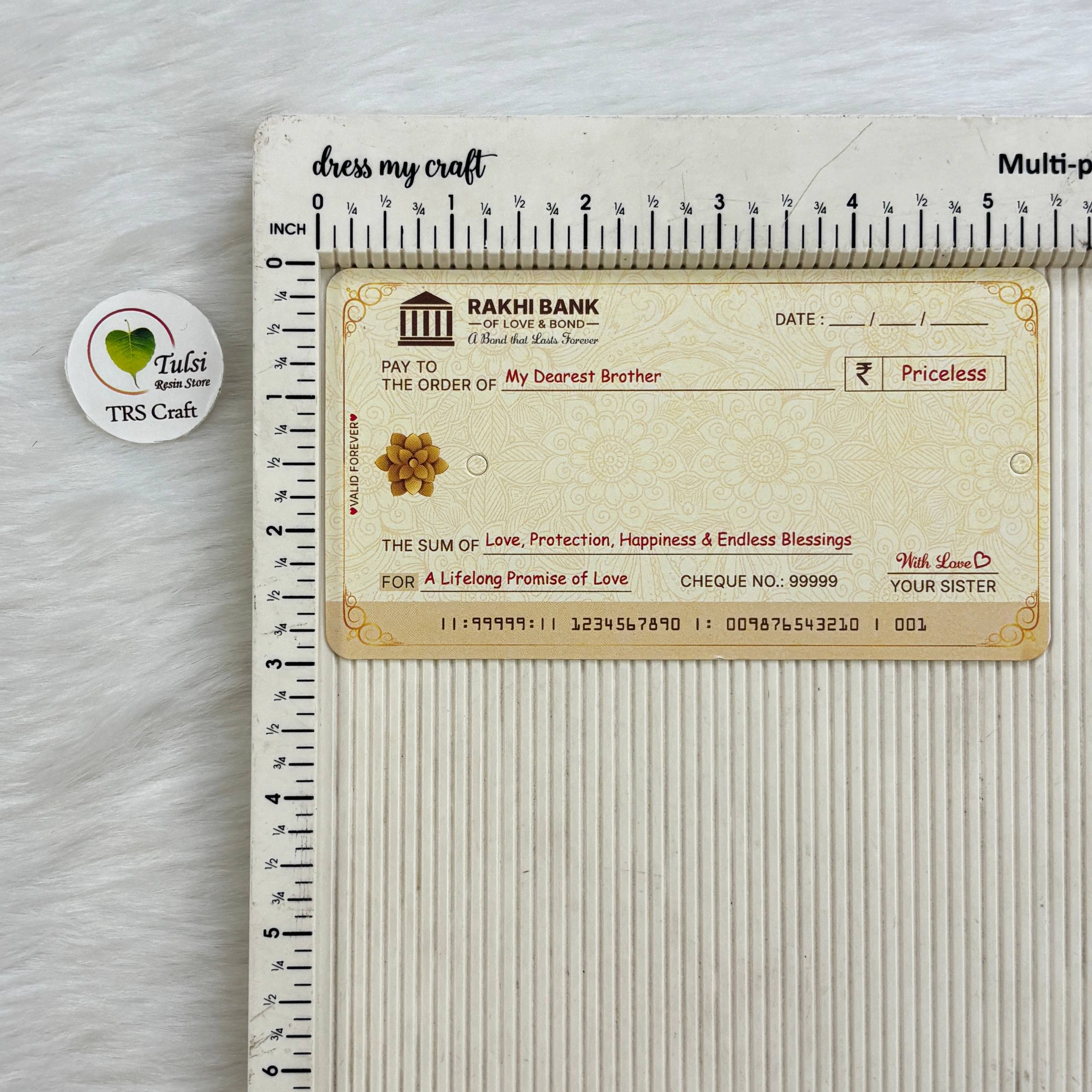 Rakhi Card With Transparent Bags (L) Tulsi Resin Store