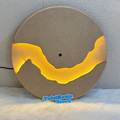 LED Light MDF Base (005) - Dual Geode Clock Base