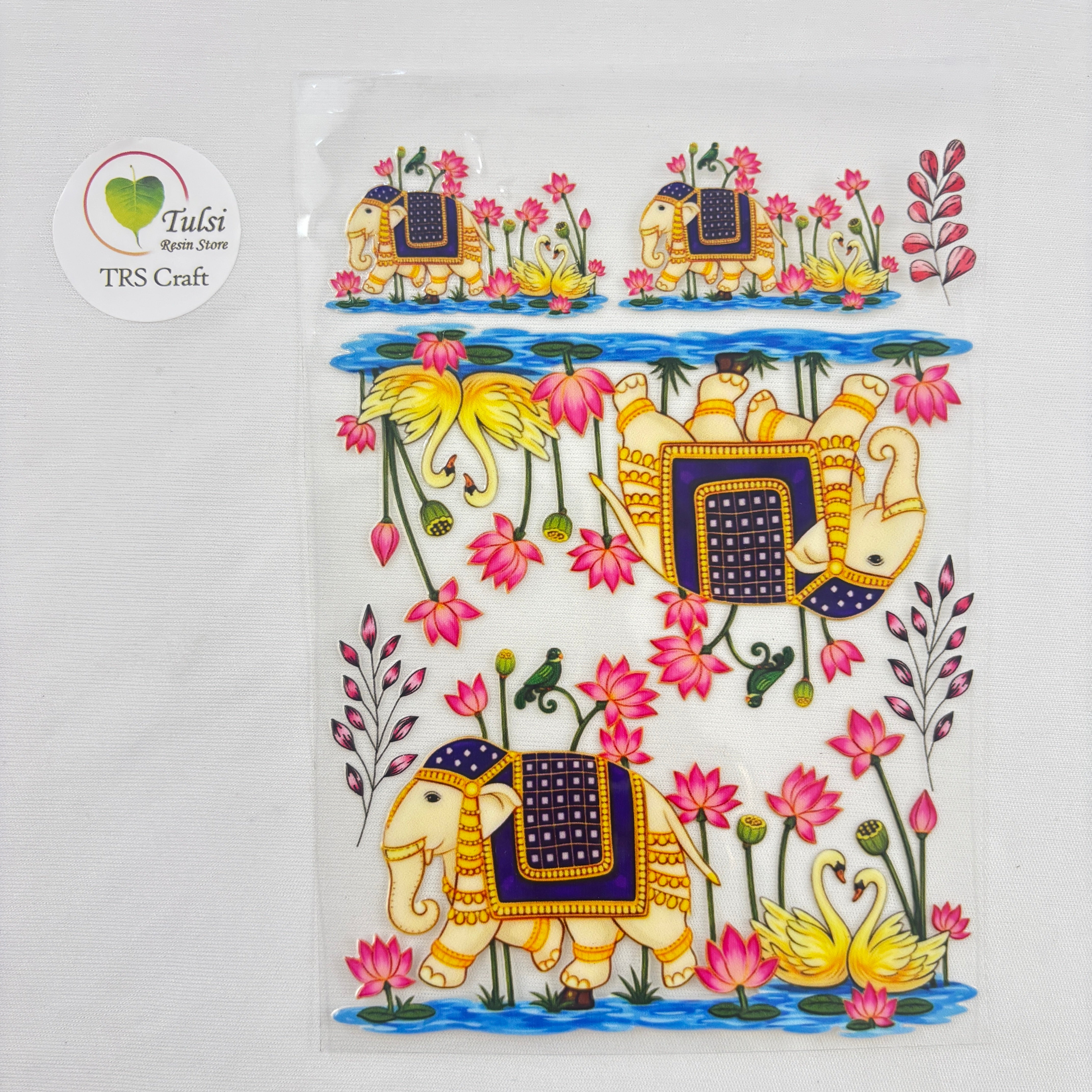 A6 UV DTF Sticker - Pichwai Elephant (B)