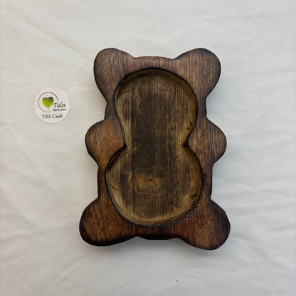 Teddy Bear Wooden Candle Bowl